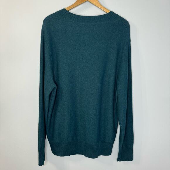 Bonobos V Neck Merino Wool Blend Long Sleeve Sweater Green L Preppy - Picture 7 of 7